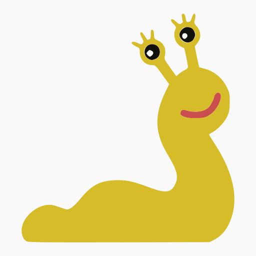 A yellow cartoon slug drawing